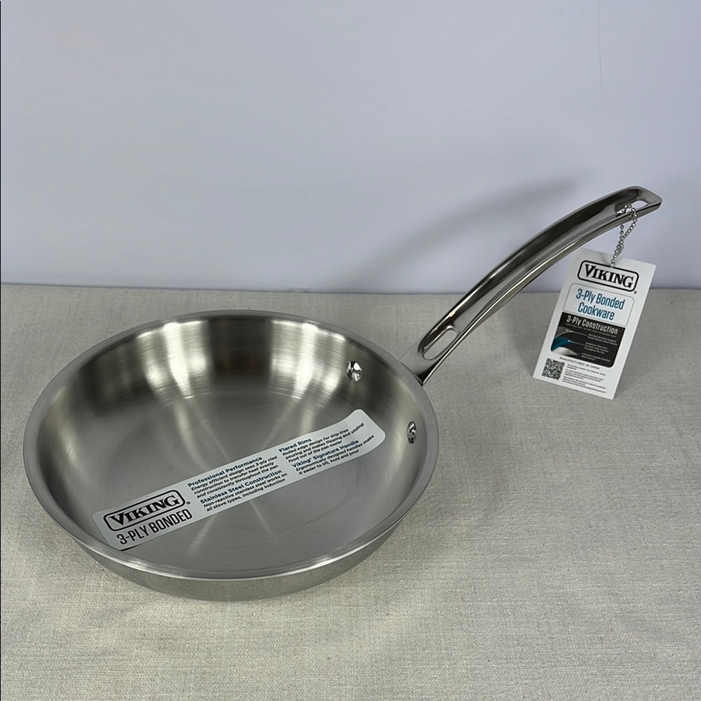 Viking 8 Inch 3-Ply Stainless Steel Omelette Fry Pan NEW
